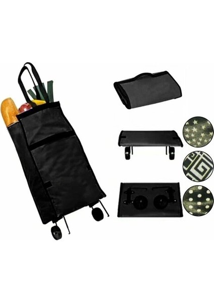Katlanabilir Tekerlekli Pazar Arabası 75 cm x 35 cm indirimleri