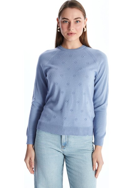 Yeni Sezon Bisiklet Yaka Çiçekli Kadın Triko Kazak fiyatları