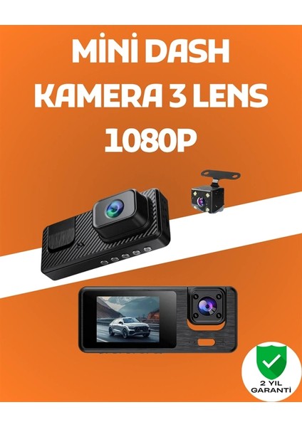 3 Kanallı Araç Dvr – Ön + Iç + Arka Kamera ile Tam Kapsama, Yüksek Güvenlik
