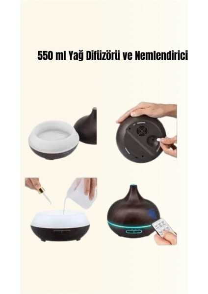 Sessiz Çalışan Aromaterapi Difüzörü – 4 Zaman Ayarlı, 7 Renkli Işık Seçeneği modelleri
