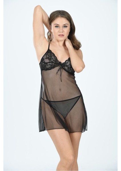 Siyah Tül Gecelik - 645 fiyatları