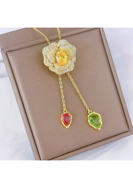 Yeni Kolye Kadın Moda Yüz Köprücük Kemiği Zinciri ile Kore Mizaç Kolye Kadın Diy Aksesuarları (Yurt Dışından)