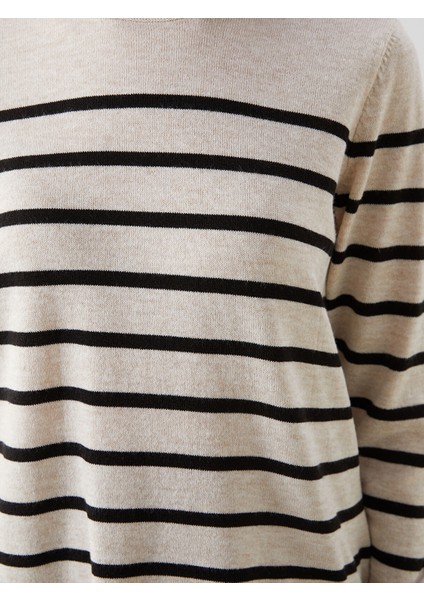 Yeni Sezon Bisiklet Yaka Çizgili Kadın Triko Kazak modelleri