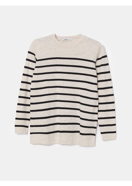 Yeni Sezon Bisiklet Yaka Çizgili Kadın Triko Kazak indirimleri