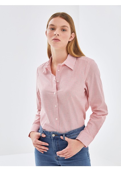 Yeni Sezon Çizgili Kadın Gömlek