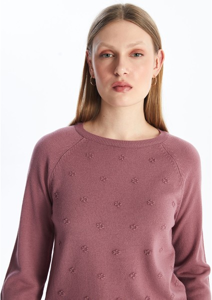 Yeni Sezon Bisiklet Yaka Çiçekli Kadın Triko Kazak modelleri