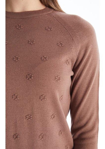 Yeni Sezon Bisiklet Yaka Çiçekli Kadın Triko Kazak fırsatları