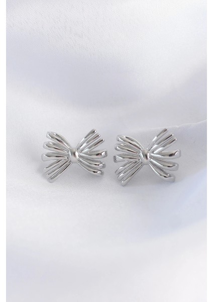 Pirinç Gümüş Renk Fiyonk Küpe