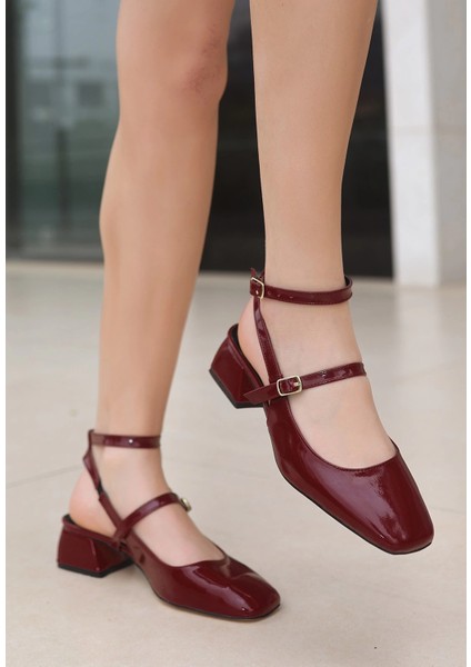 Xmpdby Karmi Bordo Rugan Topuklu Ayakkabı (Numara: 37) modelleri