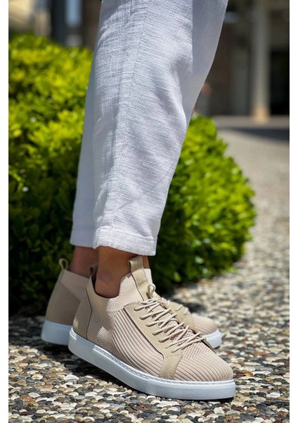 Xmpdby KB-112 Kuback Bej Triko Bağcıklı Günlük Erkek Ayakkabı (Numara: 43)
