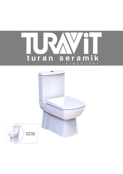 Plaza Beyaz Kanallı Duvara Sıfır Klozet Takımı PLZ1708, Nkp Sedef Yavaş Kapak