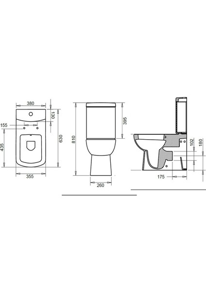Plaza Beyaz Kanallı Duvara Sıfır Klozet Takımı PLZ1708, Nkp Sedef Yavaş Kapak