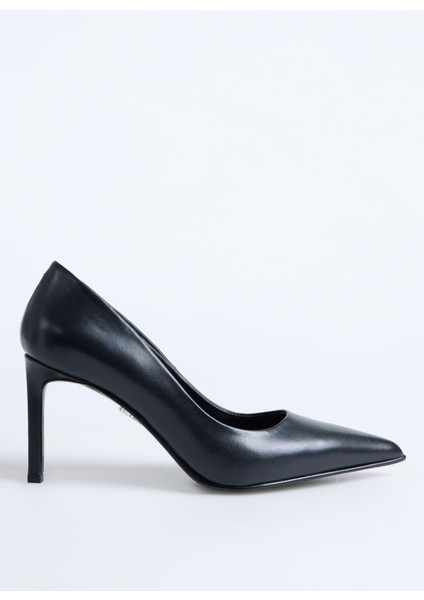 Deri Siyah Kadın Stiletto 3969