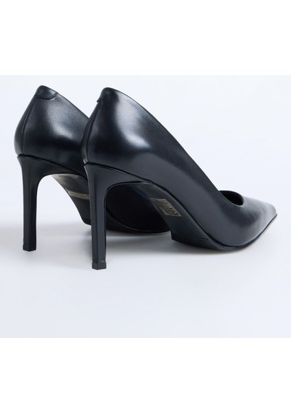Deri Siyah Kadın Stiletto 3969 modelleri