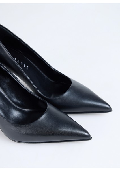 Deri Siyah Kadın Stiletto 3969 indirimleri