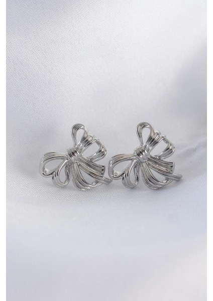 Pirinç Gümüş Renk Fiyonk Küpe