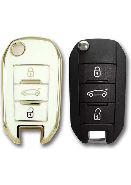 Corolla Avensis 3 Buton Sustalı Nano Anahtar Kılıfı - Mavi Tr modelleri