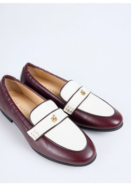 Bej - Bordo Kadın Loafer Z10122 indirimleri