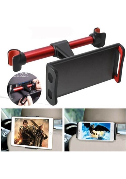 Araç Koltuk Başlığı Arkası 360 Derece Ipad Tablet Telefon Tutucu Beyaz Sünger