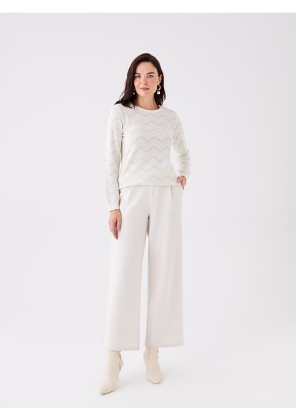 Yeni Sezon Bisiklet Yaka Desenli Uzun Kollu Kadın Triko Kazak fiyatları