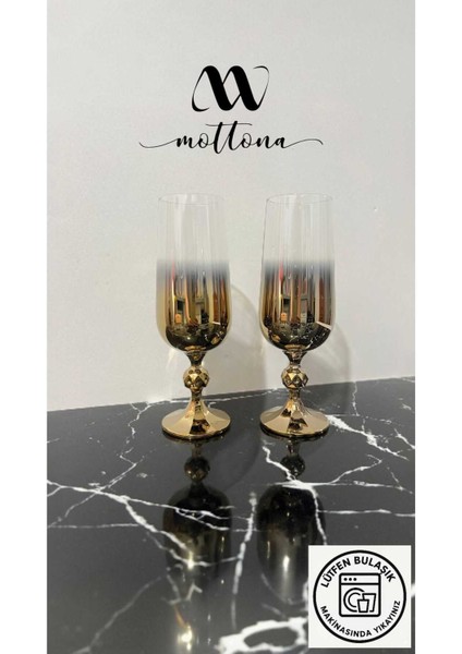 Bohemia Kristal 6' Lı Kahve Yanı Bardağı Gold 180 cc fiyatları