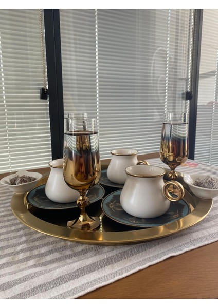 Bohemia Kristal 6' Lı Kahve Yanı Bardağı Gold 180 cc fırsatları