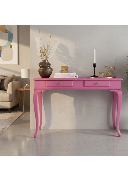120 cm Masif Lükens Pembe Çalışma Masası