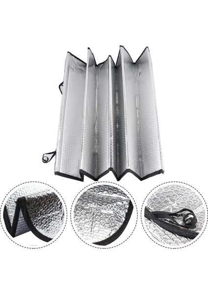Oto Ön Güneşlik Balonlu Metalize Parlak Alüminyum Katlanabilir Oto Güneşlik 150 x 70 cm Uyumlu fırsatları