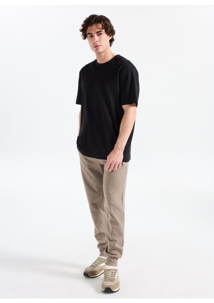 Gmg Fırenze Lastikli Bel Slim Fit Koyu Bej Erkek Eşofman Altı GU25MFW014002