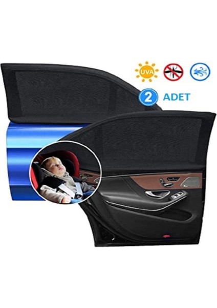 2 Adet Oto Yan Cam Perdesi Araba Arka Güneşlik Araç Anne Bebek Çocuk Perde Arka Koltuk