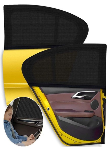 2 Adet Oto Yan Cam Perdesi Araba Arka Güneşlik Araç Anne Bebek Çocuk Perde Arka Koltuk