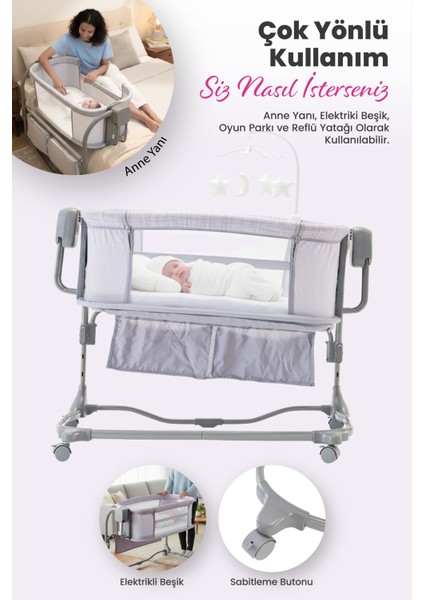 Siena 3in1 Elektrikli Otomatik Sallanır Anne Yanı Beşik Oyun Parkı fırsatları