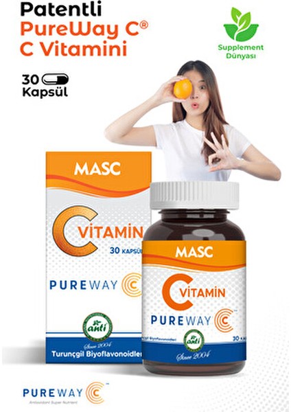 MASC Pureway C Vitamin Takviyesi 30 Kapsül Yüksek Biyoyararlanımlı Formül modelleri