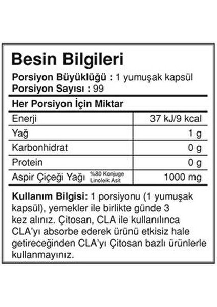 Clabig 1000 mg 99 Kapsül Konjuge Linoleik Asit İçeren Erkekler İçin indirimleri