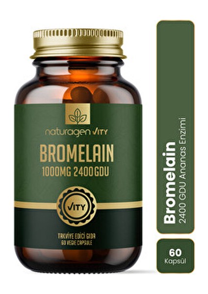 Bromelain Vegan Kapsül 1000 mg 2400 GDU Burun Tıkanıklığına Karşı 60 Adet fiyatları