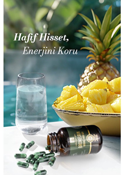Bromelain Vegan Kapsül 1000 mg 2400 GDU Burun Tıkanıklığına Karşı 60 Adet