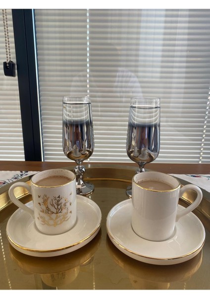 Bohemia Kristal Tekli Kahve Yanı Bardağı Platin 180 cc