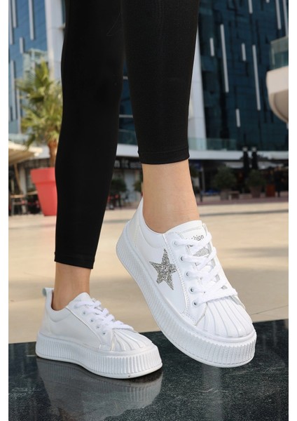 Xmpdby Piata Beyaz Cilt Bağcıklı Spor Ayakkabı (Numara: 37) fiyatları