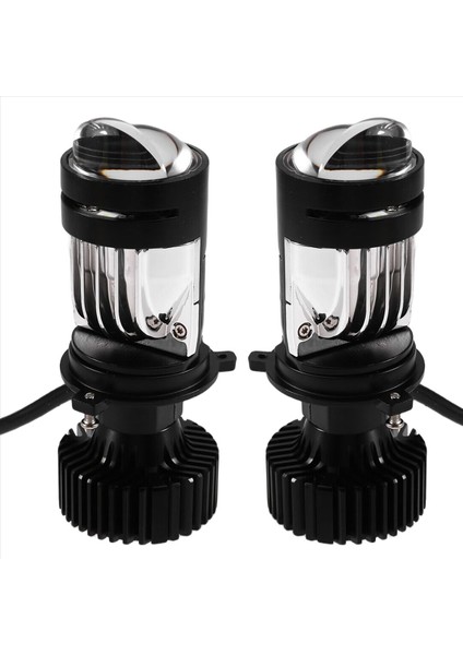 Motosikletled Projektör Kafa Lambası Ampulleri Bi LED Lens Mini Projektör Lazer Motosiklet Beamturbo Fan Y3S-H4 (Yurt Dışından)