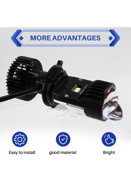 Motosikletled Projektör Kafa Lambası Ampulleri Bi LED Lens Mini Projektör Lazer Motosiklet Beamturbo Fan Y3S-H4 (Yurt Dışından) fırsatları