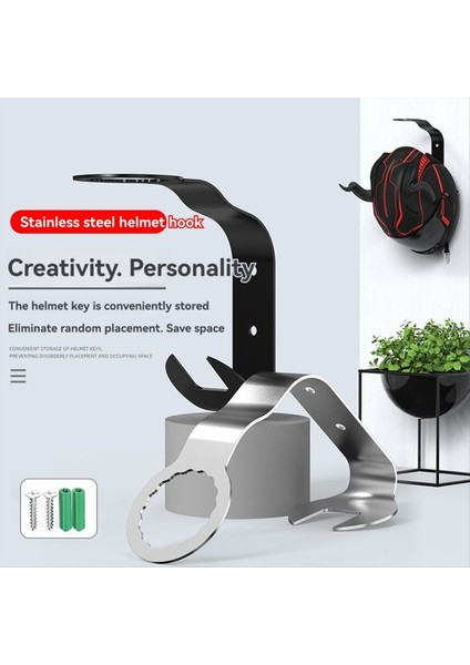 Motosiklet Kask Rafı, Metal Kask Tutucu Duvara Montaj Kancalı Gümüş (Yurt Dışından) modelleri