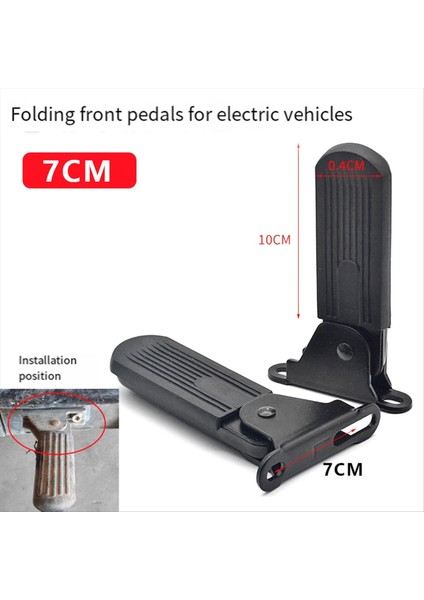 2 Adet Elektrikli Moped Ön Pedallı Scooter Ön Katlanabilir Pedalı Bacak Destek Pedi Kalınlaşmış Çelik Tabaka Ebike Aksesuarları 7cm (Yurt Dışından) fırsatları