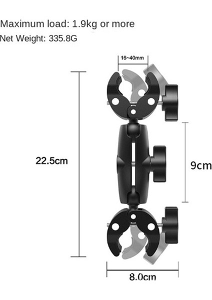Sürme Motosiklet Bisiklet Spor Kamera Aksesuarları Çok Fonksiyonlu Çift Kafa Braketi Için Uygun INSTA360 Djı Akaso (Yurt Dışından) indirimleri