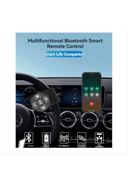 Evrensel Motosiklet Bisiklet Gidon Denetleyici Kablosuz Bluetooth Ses Müzik Ayar Düğmesi Araba Direksiyon Kontrolü (Yurt Dışından) fiyatları