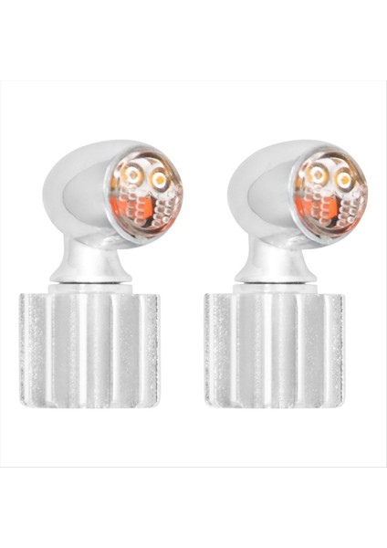 Motosiklet Dönüş Sinyalleri Mini Yanıp Sönen LED Koşu Fren Lambası Evrensel Harley Touring Softail Sportster Dyna Gümüş (Yurt Dışından)
