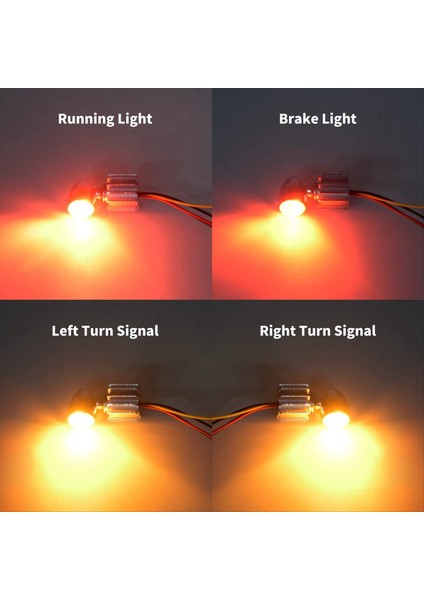 Motosiklet Dönüş Sinyalleri Mini Yanıp Sönen LED Koşu Fren Lambası Evrensel Harley Touring Softail Sportster Dyna Gümüş (Yurt Dışından) fırsatları