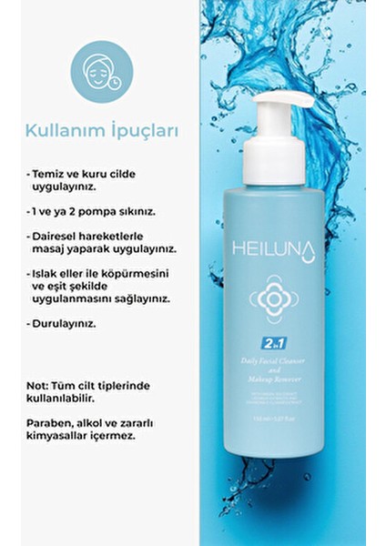 Çift Etkili Yüz ve Makyaj Temizleyici Yaşlanma Karşıtı Krem 150 ml Tüm Cilt Tipleri İçin