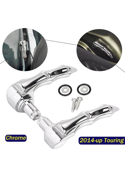 Harley Touring Road Street Electra Glide Için 2x Eyer Çantası Mandal Kapağı Kaldırıcı (Yurt Dışından)