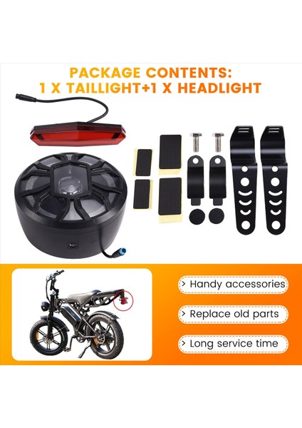Elektrikli Fatbike Emniyet Uyarı Arka Lambası Far Fren Lambası Ouxi V20 Fatbike Aksesuarları (Yurt Dışından) fırsatları