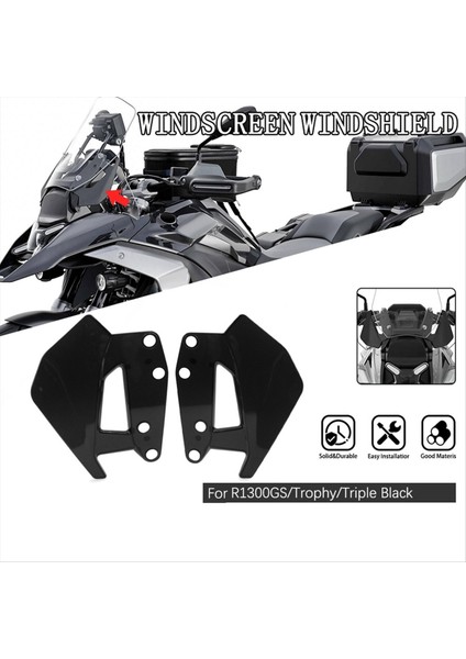 Motosiklet Yan Rüzgar Deflektörü Ön Cam Cam Bmw Için Rüzgarlık R1300GS Kupa Üçlü Siyah R1300GS 2024+ (Yurt Dışından) modelleri